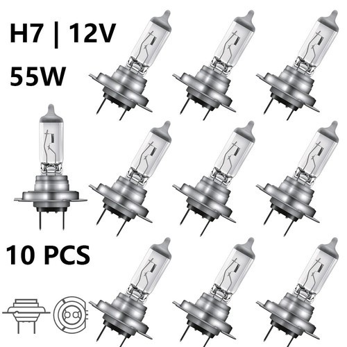 10x birne 12v 55w autolampe - h7,